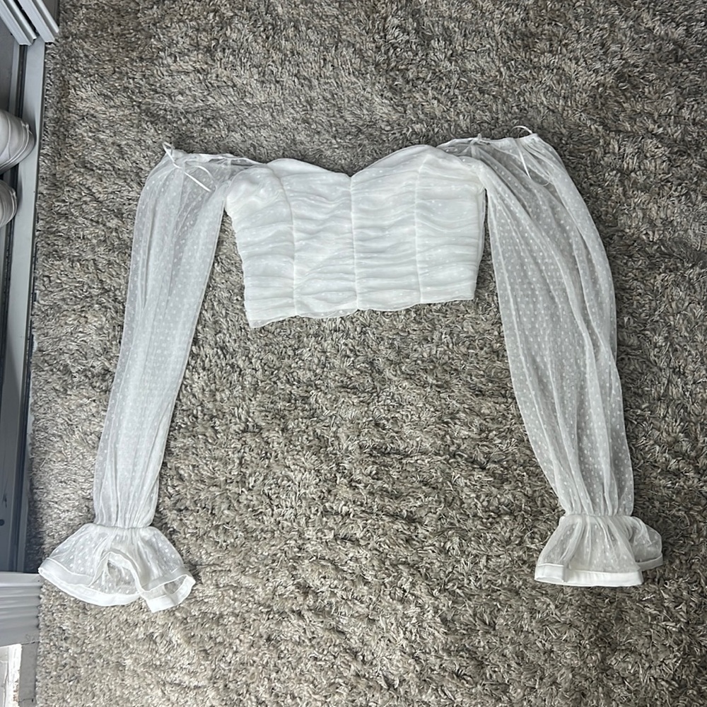 White cropped blouse